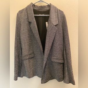 New York & Company Womens Black Metallic Blazer Size M